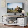 imageYITAHOME Farmhouse TV Stand for 65 Inch Television Stand Entertainment Center with Storage Cabinets and Sliding Barn Doors Rustic Media TV Console Table for Living Room Grey WhiteGrey WashGrey WhiteGrey Wash