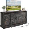 imageYITAHOME Farmhouse TV Stand for 65 Inch Television Stand Entertainment Center with Storage Cabinets and Sliding Barn Doors Rustic Media TV Console Table for Living Room Grey WhiteGrey WashDark Rustic Oak