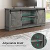 imageYITAHOME Farmhouse TV Stand for 65 Inch Television Stand Entertainment Center with Storage Cabinets and Sliding Barn Doors Rustic Media TV Console Table for Living Room Grey WhiteGrey WashGrey