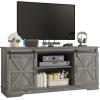 imageYITAHOME Farmhouse TV Stand for 65 Inch Television Stand Entertainment Center with Storage Cabinets and Sliding Barn Doors Rustic Media TV Console Table for Living Room Grey WhiteGrey WashGrey