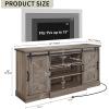 imageYITAHOME Farmhouse TV Stand for 65 Inch Television Stand Entertainment Center with Storage Cabinets and Sliding Barn Doors Rustic Media TV Console Table for Living Room Grey WhiteGrey WashGrey Wash