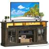 imageYITAHOME Farmhouse TV Stands for 75 Inch TV with Power Outlets Entertainment Center with Sliding Barn Doors and Adjustable Shelves TV Cabinet Media Console Table for Living Room Dark Rustic OakDark Rustic Oak