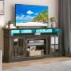 imageYITAHOME Farmhouse TV Stands for 75 Inch TV with Power Outlets Entertainment Center with Sliding Barn Doors and Adjustable Shelves TV Cabinet Media Console Table for Living Room Dark Rustic OakDark Rustic Oak