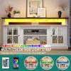 imageYITAHOME Farmhouse TV Stands for 75 Inch TV with Power Outlets Entertainment Center with Sliding Barn Doors and Adjustable Shelves TV Cabinet Media Console Table for Living Room Dark Rustic OakWhiteBlack