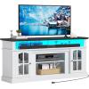 imageYITAHOME Farmhouse TV Stands for 75 Inch TV with Power Outlets Entertainment Center with Sliding Barn Doors and Adjustable Shelves TV Cabinet Media Console Table for Living Room Dark Rustic OakWhiteBlack