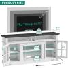 imageYITAHOME Farmhouse TV Stands for 75 Inch TV with Power Outlets Entertainment Center with Sliding Barn Doors and Adjustable Shelves TV Cabinet Media Console Table for Living Room Dark Rustic OakWhiteBlack