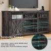 imageYITAHOME Farmhouse TV Stands for 75 Inch TV with Power Outlets Entertainment Center with Sliding Barn Doors and Adjustable Shelves TV Cabinet Media Console Table for Living Room Dark Rustic OakDark Rustic Oak
