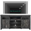 imageYITAHOME Farmhouse TV Stands for 75 Inch TV with Power Outlets Entertainment Center with Sliding Barn Doors and Adjustable Shelves TV Cabinet Media Console Table for Living Room Dark Rustic OakDark Rustic Oak