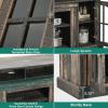 imageYITAHOME Farmhouse TV Stands for 75 Inch TV with Power Outlets Entertainment Center with Sliding Barn Doors and Adjustable Shelves TV Cabinet Media Console Table for Living Room Dark Rustic OakDark Rustic Oak