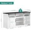 imageYITAHOME Farmhouse TV Stands for 75 Inch TV with Power Outlets Entertainment Center with Sliding Barn Doors and Adjustable Shelves TV Cabinet Media Console Table for Living Room Dark Rustic OakWhiteBlack