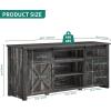 imageYITAHOME Farmhouse TV Stands for 75 Inch TV with Power Outlets Entertainment Center with Sliding Barn Doors and Adjustable Shelves TV Cabinet Media Console Table for Living Room Dark Rustic OakDark Rustic Oak