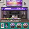 imageYITAHOME Farmhouse TV Stands for 75 Inch TV with Power Outlets Entertainment Center with Sliding Barn Doors and Adjustable Shelves TV Cabinet Media Console Table for Living Room Dark Rustic OakDark Rustic Oak