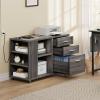 imageYITAHOME File Cabinet with Charging Station Mobile Lateral Filing Cabinet with Lock for Home Office Printer Stand with Open Storage Shelf Fits A4 Letter Legal Size Files Office Furniture BlackGrey