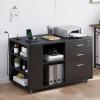 imageYITAHOME File Cabinet with Charging Station Mobile Lateral Filing Cabinet with Lock for Home Office Printer Stand with Open Storage Shelf Fits A4 Letter Legal Size Files Office Furniture BlackBlack