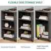 imageYITAHOME File Cabinet with Charging Station Mobile Lateral Filing Cabinet with Lock for Home Office Printer Stand with Open Storage Shelf Fits A4 Letter Legal Size Files Office Furniture BlackGrey