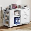 imageYITAHOME File Cabinet with Charging Station Mobile Lateral Filing Cabinet with Lock for Home Office Printer Stand with Open Storage Shelf Fits A4 Letter Legal Size Files Office Furniture BlackWhite