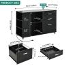 imageYITAHOME File Cabinet with Charging Station Mobile Lateral Filing Cabinet with Lock for Home Office Printer Stand with Open Storage Shelf Fits A4 Letter Legal Size Files Office Furniture BlackBlack