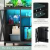 imageYITAHOME Fish Tank Stand with Power Outlets ampamp LED Light 2029 Gallon Metal Aquarium Stand with Cabinet for Fish Tank Accessories Storage for Turtle Tank Reptile Terrarium 350LBS Capacity GreyBlack