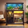 imageYITAHOME Fish Tank Stand with Power Outlets ampamp LED Light 2029 Gallon Metal Aquarium Stand with Cabinet for Fish Tank Accessories Storage for Turtle Tank Reptile Terrarium 350LBS Capacity GreyGrey