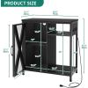 imageYITAHOME Fish Tank Stand with Power Outlets ampamp LED Light 2029 Gallon Metal Aquarium Stand with Cabinet for Fish Tank Accessories Storage for Turtle Tank Reptile Terrarium 350LBS Capacity GreyBlack