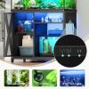 imageYITAHOME Fish Tank Stand with Power Outlets ampamp LED Light 2029 Gallon Metal Aquarium Stand with Cabinet for Fish Tank Accessories Storage for Turtle Tank Reptile Terrarium 350LBS Capacity GreyBlack