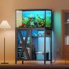 imageYITAHOME Fish Tank Stand with Power Outlets ampamp LED Light 2029 Gallon Metal Aquarium Stand with Cabinet for Fish Tank Accessories Storage for Turtle Tank Reptile Terrarium 350LBS Capacity GreyGrey