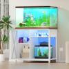 imageYITAHOME Fish Tank Stand with Power Outlets ampamp LED Light 2029 Gallon Metal Aquarium Stand with Cabinet for Fish Tank Accessories Storage for Turtle Tank Reptile Terrarium 350LBS Capacity GreyWhite