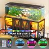 imageYITAHOME Fish Tank Stand with Power Outlets ampamp LED Light 2029 Gallon Metal Aquarium Stand with Cabinet for Fish Tank Accessories Storage for Turtle Tank Reptile Terrarium 350LBS Capacity GreyBlack