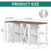 imageYITAHOME Fish Tank Stand with Power Outlets ampamp LED Light 2029 Gallon Metal Aquarium Stand with Cabinet for Fish Tank Accessories Storage for Turtle Tank Reptile Terrarium 350LBS Capacity GreyWhite