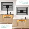 imageYITAHOME Fluted TV Stands for Living Room with Mount Modern Entertainment Center for 3270 inch TVs LED Curved TV Stand with PowerOutlets ampamp LED Light Curved Profile Design Natural OakNatural Oak