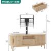imageYITAHOME Fluted TV Stands for Living Room with Mount Modern Entertainment Center for 3270 inch TVs LED Curved TV Stand with PowerOutlets ampamp LED Light Curved Profile Design Natural OakNatural Oak