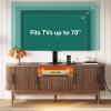 imageYITAHOME Fluted TV Stands for Living Room with Mount Modern Entertainment Center for 3270 inch TVs LED Curved TV Stand with PowerOutlets ampamp LED Light Curved Profile Design Natural OakWalnut