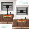 imageYITAHOME Fluted TV Stands for Living Room with Mount Modern Entertainment Center for 3270 inch TVs LED Curved TV Stand with PowerOutlets ampamp LED Light Curved Profile Design Natural OakWalnut