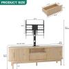 imageYITAHOME Fluted TV Stands for Living Room with Mount Modern Entertainment Center for 3270 inch TVs LED Curved TV Stand with PowerOutlets ampamp LED Light Curved Profile Design Natural OakNatural Oak