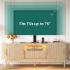 imageYITAHOME Fluted TV Stands for Living Room with Mount Modern Entertainment Center for 3270 inch TVs LED Curved TV Stand with PowerOutlets ampamp LED Light Curved Profile Design Natural OakNatural Oak