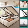 imageYITAHOME Full Size Bed Frame with 4 Storage Drawers and RGB LED Lights Velvet Upholstered Platform Bed with Charging Station and Bookcase Storage Headboard No Box Spring Needed Easy Assembly GreyBeige