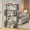 imageYITAHOME Geometric Bookshelf 5Tier Bookshelf SShaped Bookshelves Modern Geometric Bookcase Freestanding Multifunctional Storage Shelving for Living Room Home Office BlackGrey