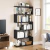 imageYITAHOME Geometric Bookshelf 5Tier Bookshelf SShaped Bookshelves Modern Geometric Bookcase Freestanding Multifunctional Storage Shelving for Living Room Home Office BlackBlack