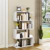 imageYITAHOME Geometric Bookshelf 5Tier Bookshelf SShaped Bookshelves Modern Geometric Bookcase Freestanding Multifunctional Storage Shelving for Living Room Home Office BlackWhite