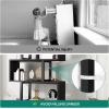 imageYITAHOME Geometric Bookshelf 5Tier Bookshelf SShaped Bookshelves Modern Geometric Bookcase Freestanding Multifunctional Storage Shelving for Living Room Home Office BlackBlack