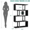 imageYITAHOME Geometric Bookshelf 5Tier Bookshelf SShaped Bookshelves Modern Geometric Bookcase Freestanding Multifunctional Storage Shelving for Living Room Home Office BlackBlack