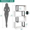 imageYITAHOME Geometric Bookshelf 5Tier Bookshelf SShaped Bookshelves Modern Geometric Bookcase Freestanding Multifunctional Storage Shelving for Living Room Home Office BlackWhite