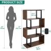 imageYITAHOME Geometric Bookshelf 5Tier Bookshelf SShaped Bookshelves Modern Geometric Bookcase Freestanding Multifunctional Storage Shelving for Living Room Home Office BlackRetro Brown