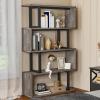 imageYITAHOME Geometric Bookshelf 5Tier Bookshelf SShaped Bookshelves Modern Geometric Bookcase Freestanding Multifunctional Storage Shelving for Living Room Home Office BlackGrey