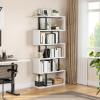 imageYITAHOME Geometric Bookshelf 5Tier Bookshelf SShaped Bookshelves Modern Geometric Bookcase Freestanding Multifunctional Storage Shelving for Living Room Home Office BlackWhite