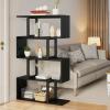 imageYITAHOME Geometric Bookshelf 5Tier Bookshelf SShaped Bookshelves Modern Geometric Bookcase Freestanding Multifunctional Storage Shelving for Living Room Home Office BlackBlack