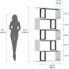 imageYITAHOME Geometric Bookshelf 5Tier Bookshelf SShaped Bookshelves Modern Geometric Bookcase Freestanding Multifunctional Storage Shelving for Living Room Home Office BlackWhite