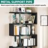 imageYITAHOME Geometric Bookshelf 5Tier Bookshelf SShaped Bookshelves Modern Geometric Bookcase Freestanding Multifunctional Storage Shelving for Living Room Home Office BlackBlack