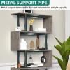imageYITAHOME Geometric Bookshelf 5Tier Bookshelf SShaped Bookshelves Modern Geometric Bookcase Freestanding Multifunctional Storage Shelving for Living Room Home Office BlackGrey