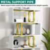 imageYITAHOME Geometric Bookshelf 5Tier Bookshelf SShaped Bookshelves Modern Geometric Bookcase Freestanding Multifunctional Storage Shelving for Living Room Home Office BlackWhite Gold